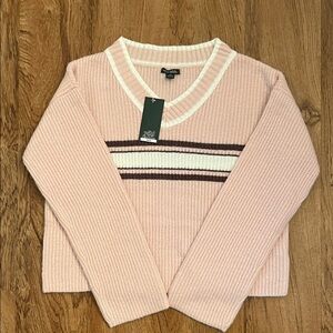 NWT Wild Fable V-Neck Striped Sweater